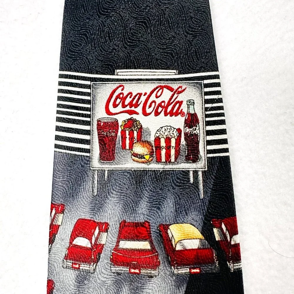 Vintage Official Coca-Cola Neck Tie Drive-In Movie Collectible Tie